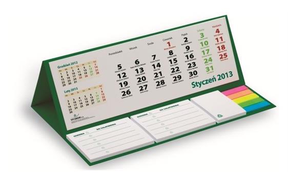 9407434  PM200 Bordkalender MAXI wire-o 316 x194 mm med Sticky notes og indeksmark&#248;rer